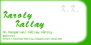 karoly kallay business card